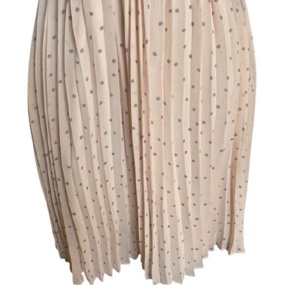 LC LAUREN CONRAD Dress Polka Dot Popover Pleated Party Pink Gray Size 12 - Picture 7 of 15